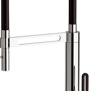 Spültischmischer Enzan verchr., Schwenkauslauf + Hebel schwarz, Ausladung 230mm Schneller Versand