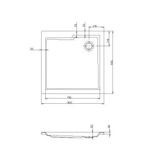 Duschwanne Acryl cosima 90x90x6,5cm pergamon VIGOUR Meistverkauft
