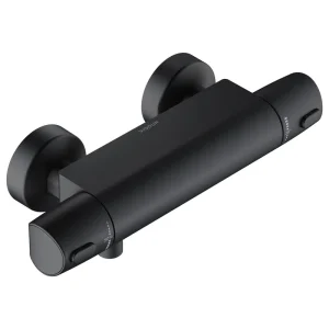 Aufputz-Brause-Thermostat derby Safe-Tec ohne Brausegarnitur schwarz matt VIGOUR Günstig