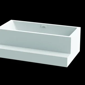 Top-Angebot Vorwandwanne MW white V4 180x104cm 2-sei links m.Einlauf weiss matt Stufe VIGOUR