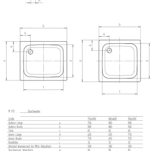 Duschwanne Stahl derby 80x80x6,5cm weiss VIGOUR Preisknaller