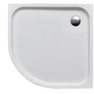 Direktkauf Viertelkreis-Duschwanne Acryl derby 90x2.5cm Abl seitl.in Ecke weiss VIGOUR