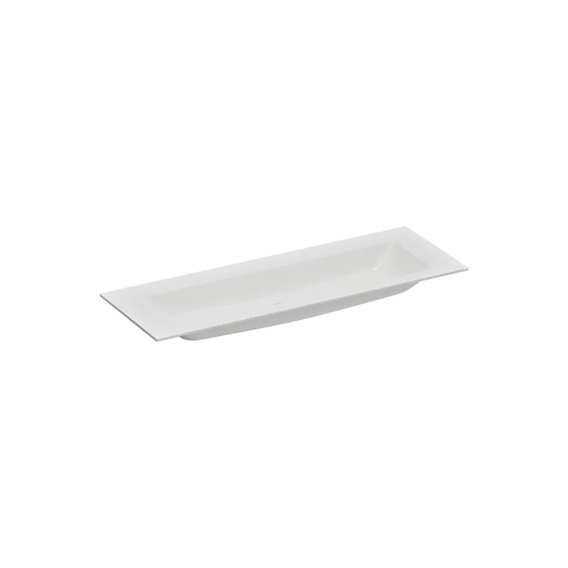 Abverkauf Mineralguss-Waschtisch derby V3 o.Hlb. BxHxT 1385x12x480mm Weiß Hochglanz VIGOU