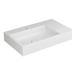 Waschtisch white V4 80x48 cm asym. links MW weiss VIGOUR Solange Der Vorrat Reicht