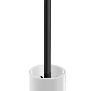 WC-Bürstengarnitur white V4 mit sat. Glasbehälter schwarz matt VIGOUR Expressversand