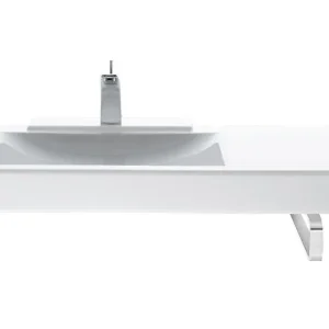 Waschtisch akua 100x51.5cm asymmetrisch weiss VIGOUR Bestpreis