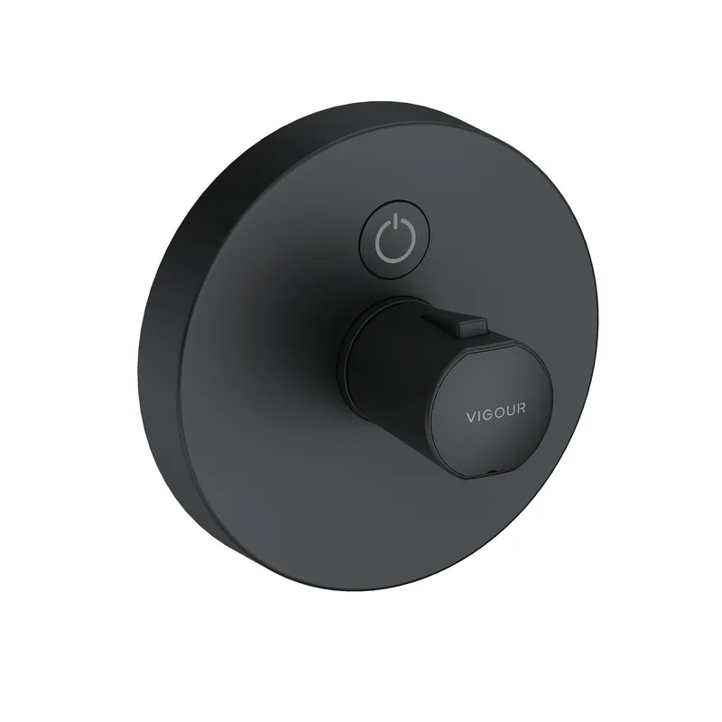 Versand Am Gleichen Tag Farbset V4 TipTec Thermostat f. VUPK 1 Verbraucher rund schwarz matt VIGOUR