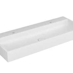 Wochenendangebot Waschtisch white V4 120x48cm m.2HL re+li MW weiss matt VIGOUR