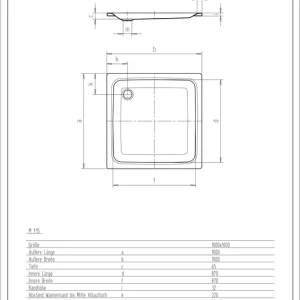 Bestpreis Duschwanne Stahl derby 1000x100x3.5cm weiss VIGOUR