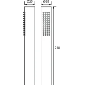 Ausverkauf Stabhandbrause V3 1 strahlig steel line VIGOUR