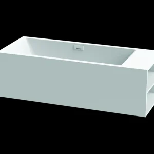 Badewanne MW white V4 freistehend 198x80cm m.Einlauf weiss matt Regal rech Versand Am Gleichen Tag