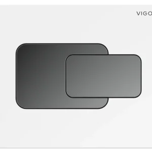 WC-Betätigungsplatte V5 DEE Rahmen Kunstg. weiß, Tasten KS chrom VIGOUR Markenprodukt