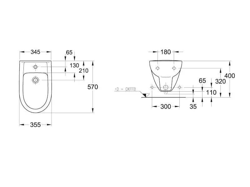Wandbidet derby manhattan VIGOUR Top-Seller