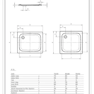 Duschwanne Stahl derby 80x80x3.5cm weiss VIGOUR Mega-Angebot