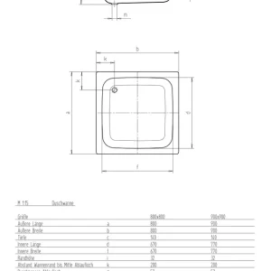 Duschwanne Stahl derby 80x80x14cm weiss VIGOUR Zertifiziert