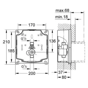 Begrenztes Angebot sanibel-UMB-Rohbauset für Urinal Nr.