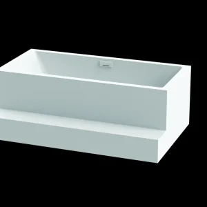 Badewanne MW white V4 freistehend 170x104cm m.Einlauf weiss matt m.Stufe V Online Kaufen