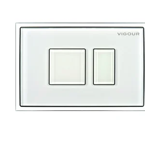 Betätigungsplatte V5 AI Glas weiss f.2-Mengen-Spülung VIGOUR Super-Preis
