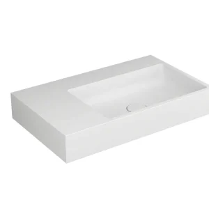 Waschtisch white V4 80x48cm asym. re oHL MW weiss VIGOUR Knallerangebot