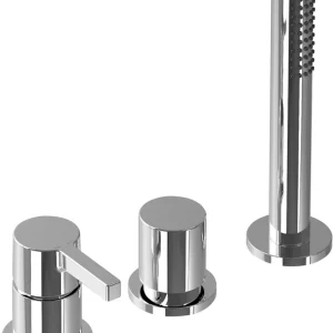 DIANA L100 3-LOCH WANNEN-/BRAUSEMISCHER ohne Auslauf, Automatikumsteller, Stabhandbrause, verchromt Preis Gesenkt