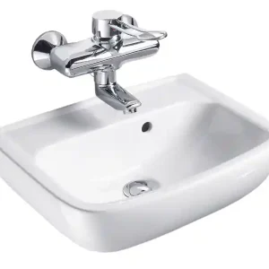 Versand Am Gleichen Tag Handwaschbecken derby med style 45x34cm o.HL m.ÜL weiss PflegetectPLUS VIGOUR