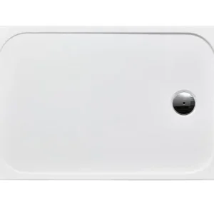 Duschwanne Acryl derby 100x80x2.5cm Ablauf seitl. mittig weiss VIGOUR Sonderaktion
