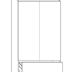 Abverkauf Hochschr.vogue Typ3 HxTxB 1680x340x800 2T.2Az. PG 1 Eiche Rost VIGOUR