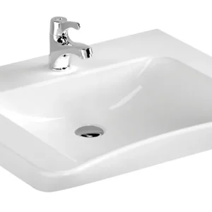 Aktuell Waschtisch sanibel care mit CLEAN m. HL ohne Überlauf 650x560mm A14 weiß