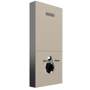 WC Modul V5 zu Wand-WC Hartglas Taupe-edelstahl pneum. VIGOUR Versand Am Gleichen Tag
