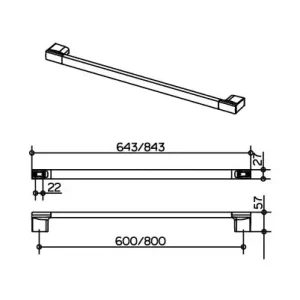 Rabatt DIANA Top Badetuchhalter, 800 mm,