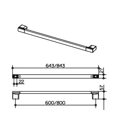 Rabatt DIANA Top Badetuchhalter, 800 mm,