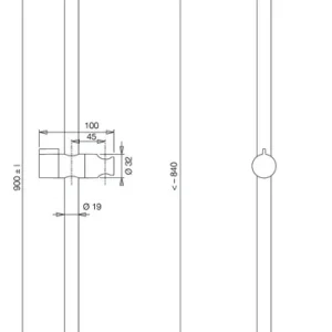 Brausestange V2 mit Brausehalter verstellbar 90cm verchromt VIGOUR Finale Aktion