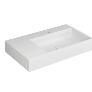Waschtisch white V4 80x48cm asym. rechts MW weiss VIGOUR Letzte Chance