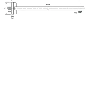 Brausearm Wand V4, l= 400mm Metall Rosette eckig 70mm verchromt VIGOUR Angebot