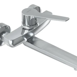 Billig Einhand-Wandbatterie derby V3 plus m. Hebel geschl. Ausl. 240mm verchromt VIGO