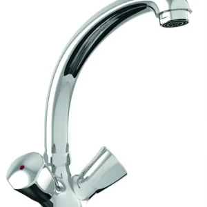 Billig Zweig.Spültischbatt. V1 verchr. m.schwenkb.Gussauslauf 185mm VIGOUR