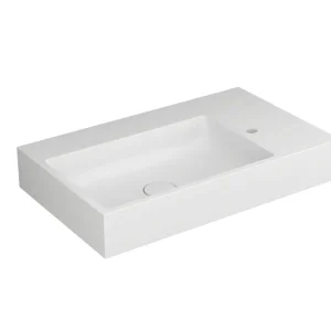 Waschtisch white V4 80x48 cm asym. li Hahnl. re. Mineralwerkstoff weiss VIGOUR Online Kaufen