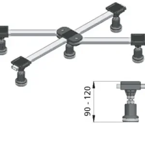 Echt sanibel Duschwannenfuß DWF flat A15 bis 900x900mm Höhe 90-120mm superflach