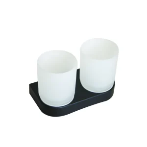 Doppelglashalter derby V3 mit Glas schwarzmatt VIGOUR Knallerangebot