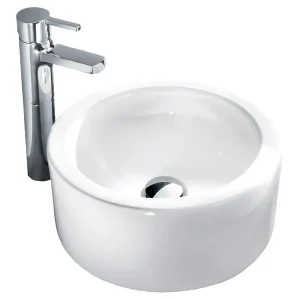Aufsatzwaschtisch cosima 37cm rund o.Überlauf o.Hahnloch weiss VIGOUR Begrenztes Angebot