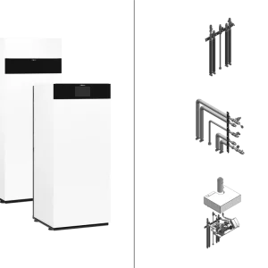 Aktuell Viessmann Paket Vitodens 222-F B2TH Gas-Brennwerttherme, 19kW, 3,5″, Aufputz oben Z029954