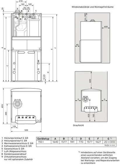 Vaillant Paket 1.359/5 ecoCOMPACT VCC 206/4-5 150 Liter, VRC 700 0010029754 Garantierte Lieferung