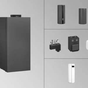 Viessmann Paket Vitocrossal 300 Gaskessel CU3A 35kW ohne Mischer, Vitocell 100-V CVAA 200L Z029870 Schnäppchen