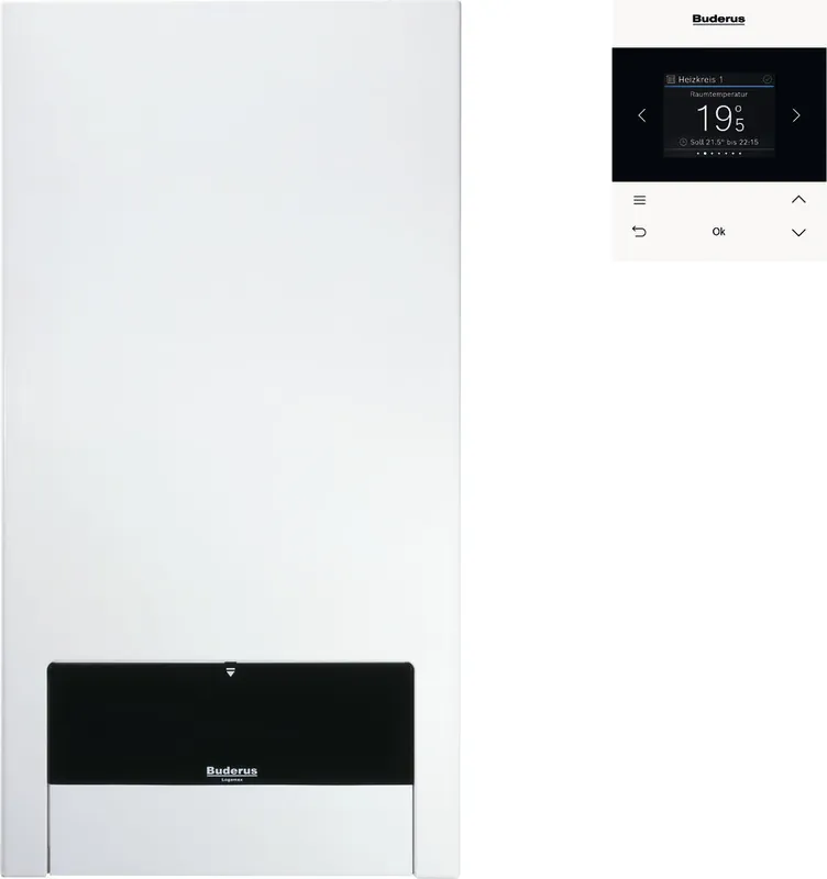 Wochenendangebot Buderus U154 K 20 kW Heizwert-Kombitherme, ein Heizkreis, RC200, L / LL 7747304256