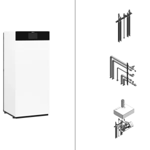 Viessmann Paket Vitodens 333-F B3TH Gas-Brennwerttherme Set, 25 kW, 7″, Aufputz oben Z029618 Billig