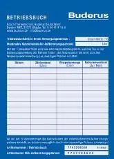 Neu Im Sortiment Buderus Betriebsbuch VES Wasser 7747208561