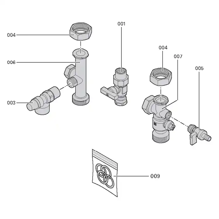 Viessmann Anschluss-Set Heizkreis ohne Umwälzpumpe, Vitodens 200-W, 49 und 60 kW 7245738 Zertifiziert