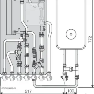 Preisreduziert Buderus WS160.3-45WPE Logamax kompakt mit Zubehör MAPL, DLE, Modul gem. HK unten 7739624186