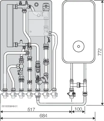 Buderus WS160.3-45WPE Logamax kompakt mit Zubehör MAPL, DLE, ungem. Heizkreis mit DPCV 7739624184 Billig