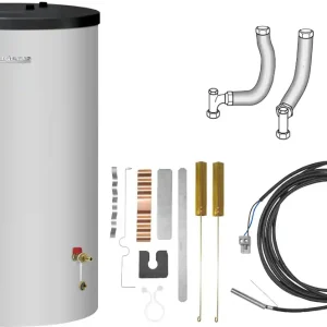 Buderus Edelstahl-Warmwasserspeicher ES120 S-A, 120 Liter, Speicherverbindung, Wärmetauscher 7739622534 Super-Preis